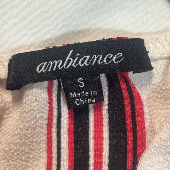 Ambiance Striped Jumpsuit in Red and White - Picture 3 of 3